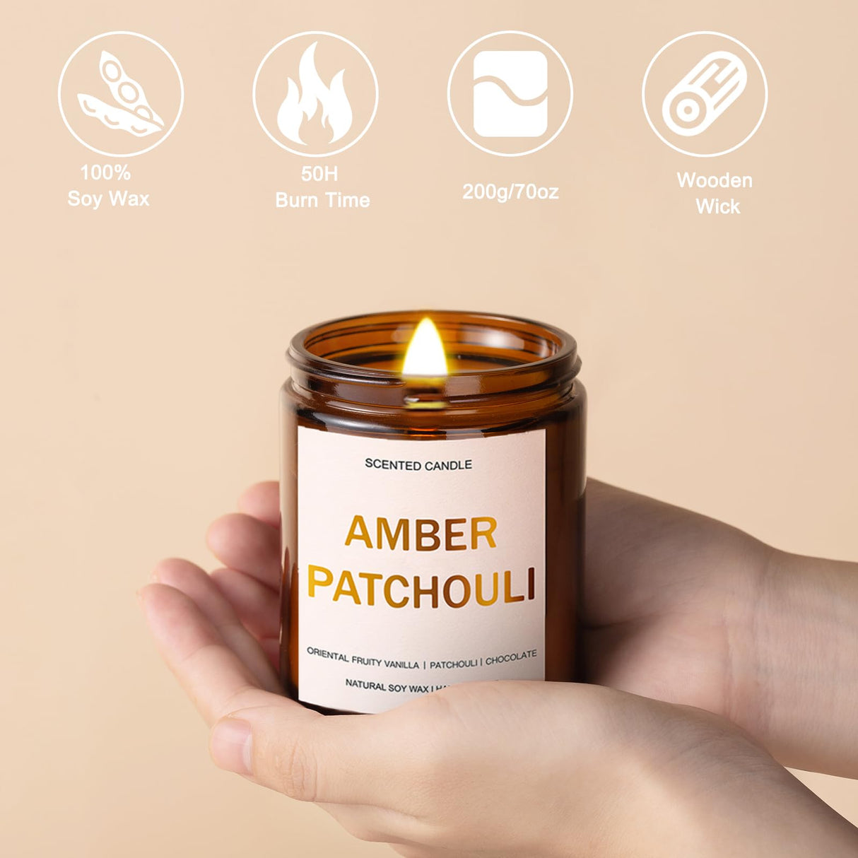 4 Pack Scented Candles Set, 28oz Wood Wick Aromatherapy Candles for Home Scented, Candles for Women Men, Birthday Gifts for Women, Soy Candles Gift for Anniversary, Valentine, Mother's Day Yinuo Candle