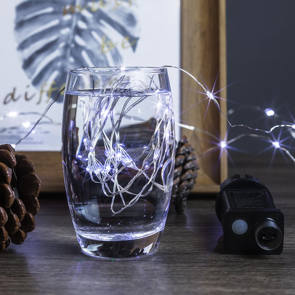 PCORES 328FT Long Fairy Lights 1000 LED Cool White Silver Wire Remote Control Indoor Outdoor Plug in String Lights for Bedroom Living Room Patio Porch Garden Christmas Tree PCORES