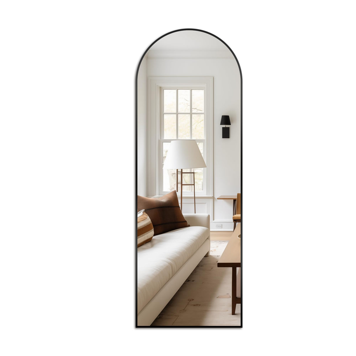 Delma Arched Mirror Full Length,Standing Mirror,Large Floor Mirror with Stand for Wall Entryway Door Bedroom Bathroom Living Room Delma