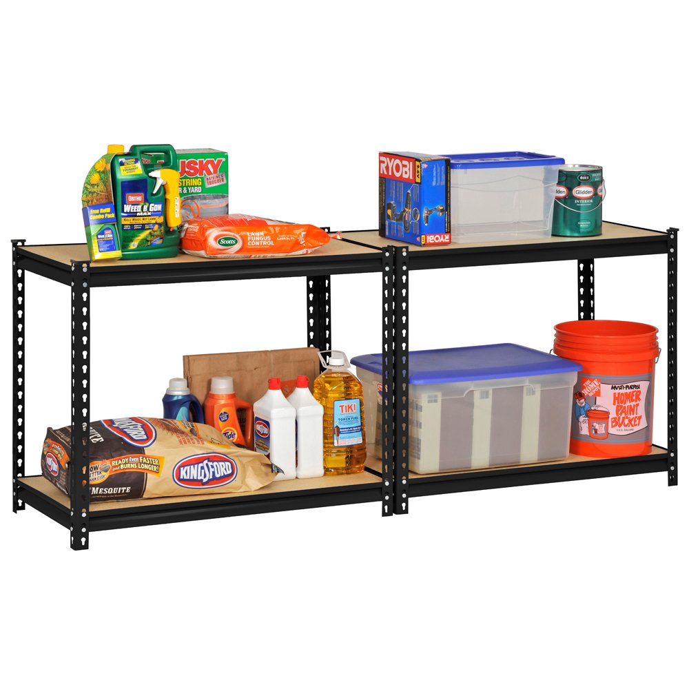Edsal UR-364BLK Black Steel Industrial Shelving, 4 Adjustable Shelves, 3200 lb. Capacity, 60" Height x 36" Width x 18" Depth EDSAL