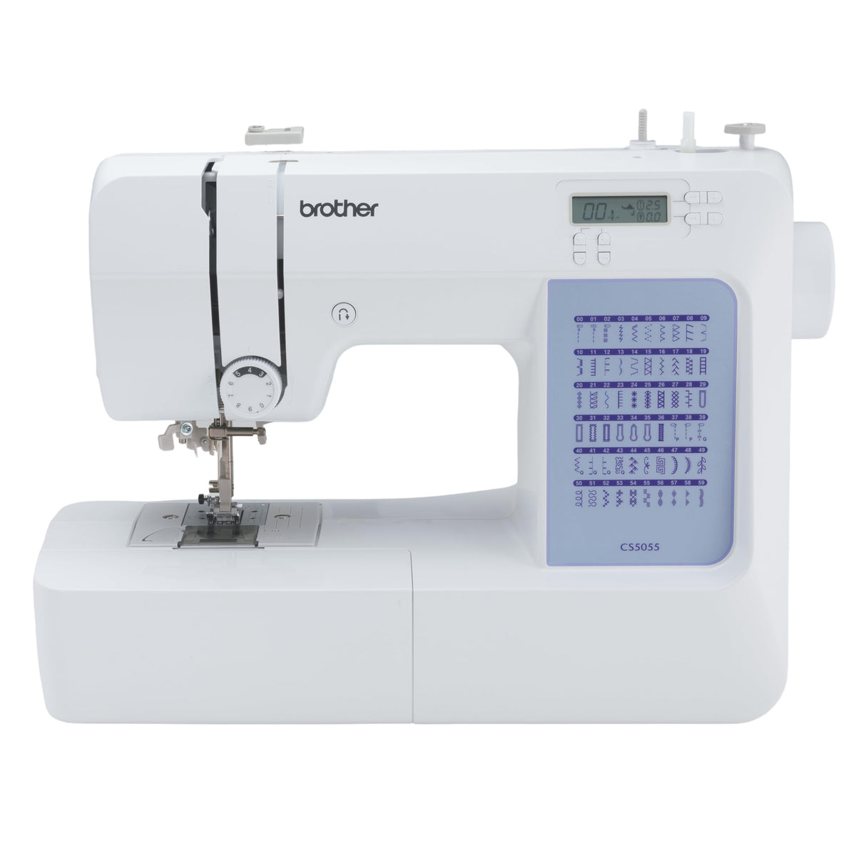 Brother CS5055 Computerized Sewing Machine, 60 Built-in Stitches, LCD Display, 7 Included Feet, White Brother