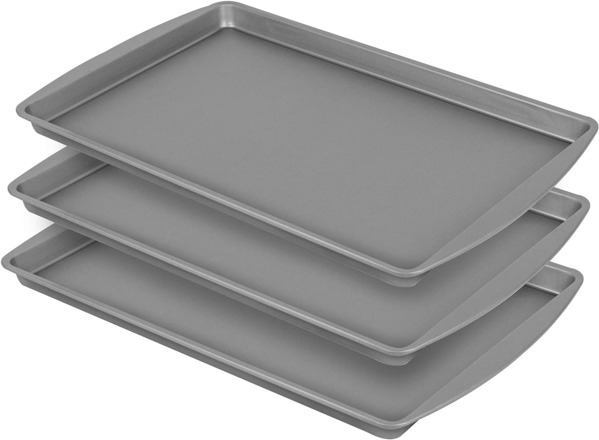 BakerEze Medium Nonstick Cookie Pan, 15.2''L x 10.2''W, Set of 3 G & S Metal Products Co