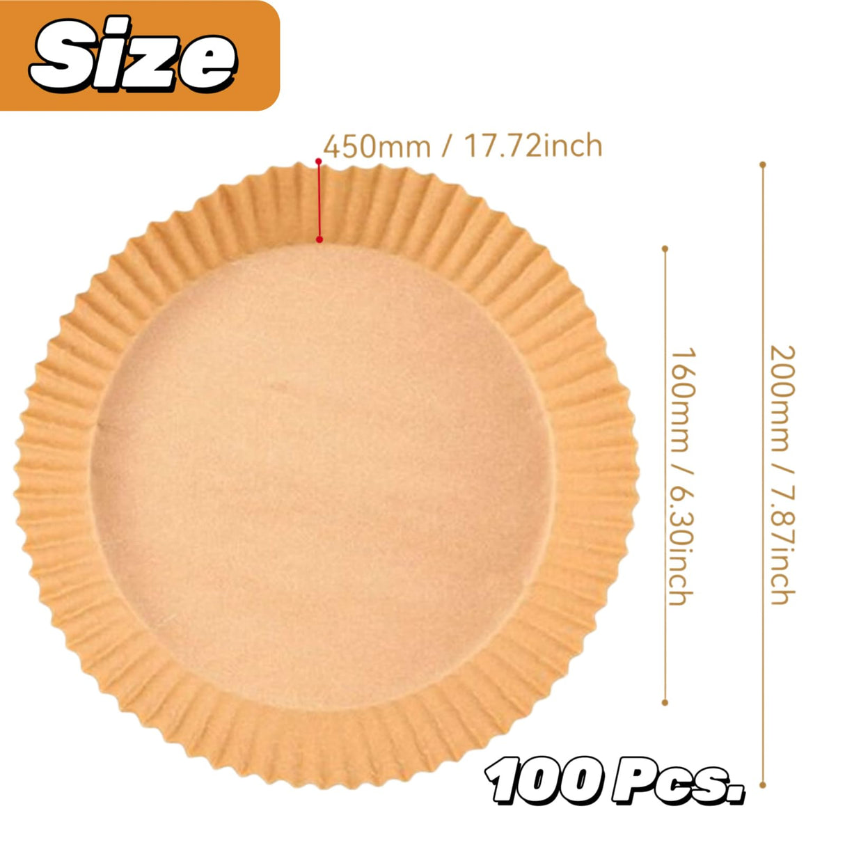 100-Pack Disposable Air Fryer Liners, 7.9 Inch, Non-Stick & Oil-Resistant Snuktw