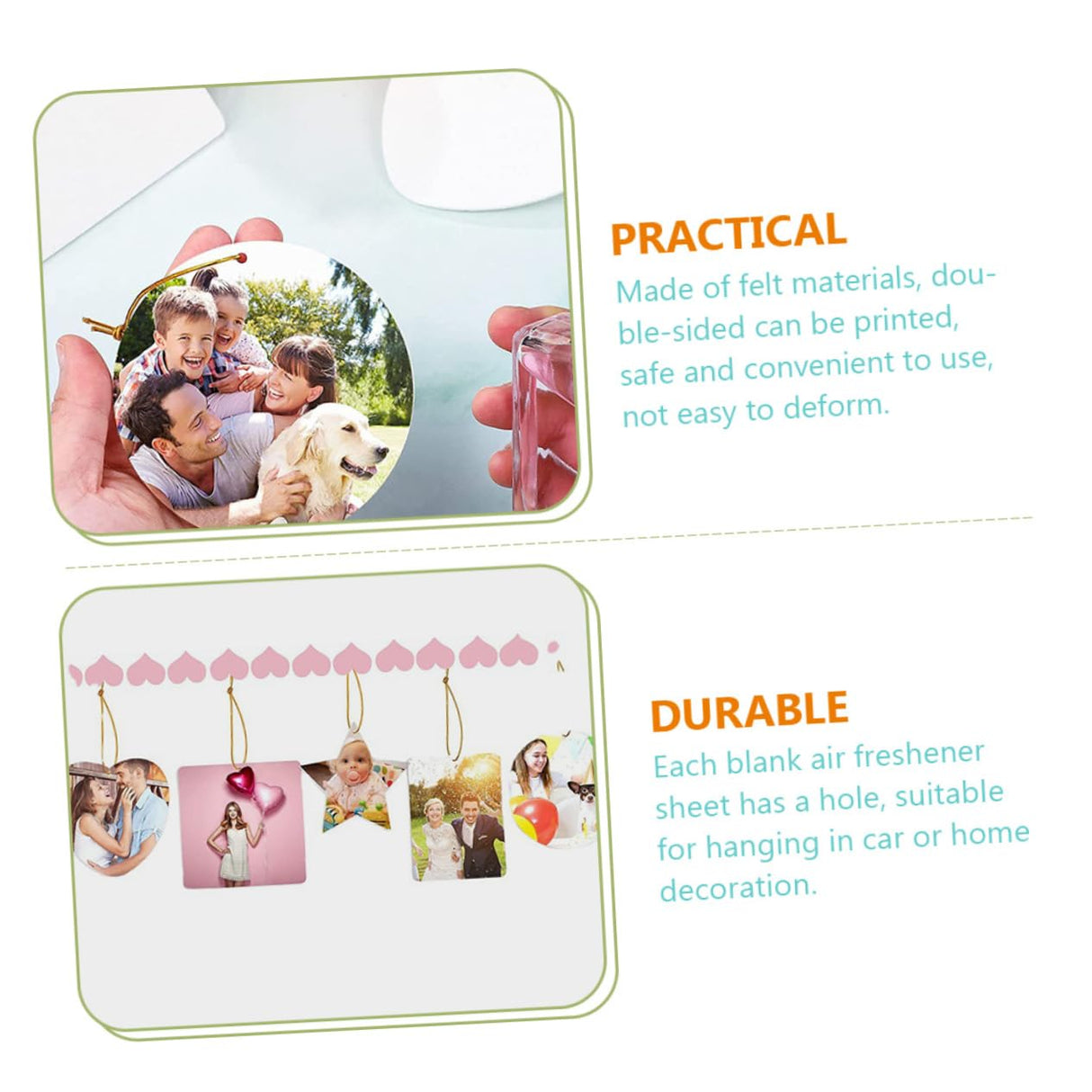 JEWEDECO 40 Pcs Sublimation Blanks Scented Hanging Blanks Blanks Car Sublimation Air Freshener Blanks White Felt JEWEDECO