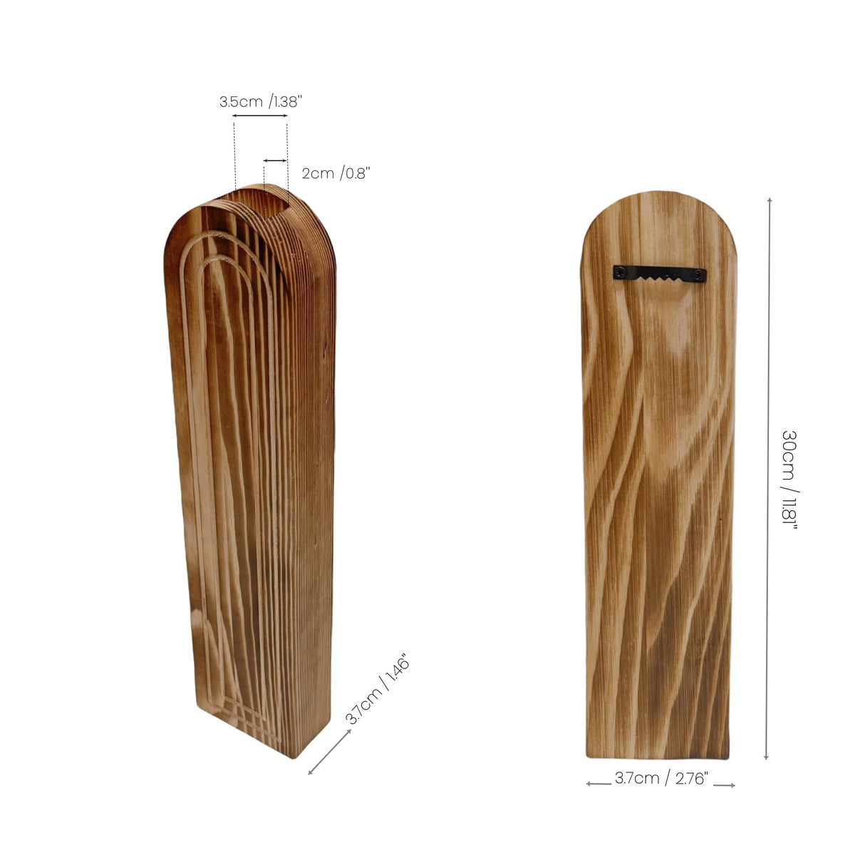 Liebemode Wood Wall Vase for Dried Flowers and Faux Greenery, 3 Pack Wooden Wall Planter Farmhouse Wall Decor for Living Room Bedroom Bathroom Liebemode