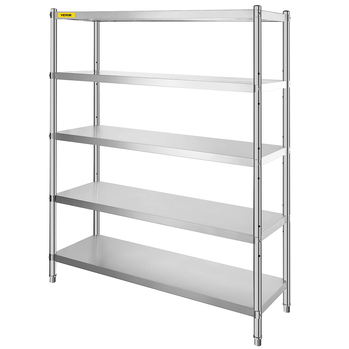 VBENLEM Stainless Steel Shelving 60x18.5 Inch 5 Tier Adjustable Shelf Storage Unit Stainless Steel Heavy Duty Shelving for Kitchen Commercial Office VBENLEM