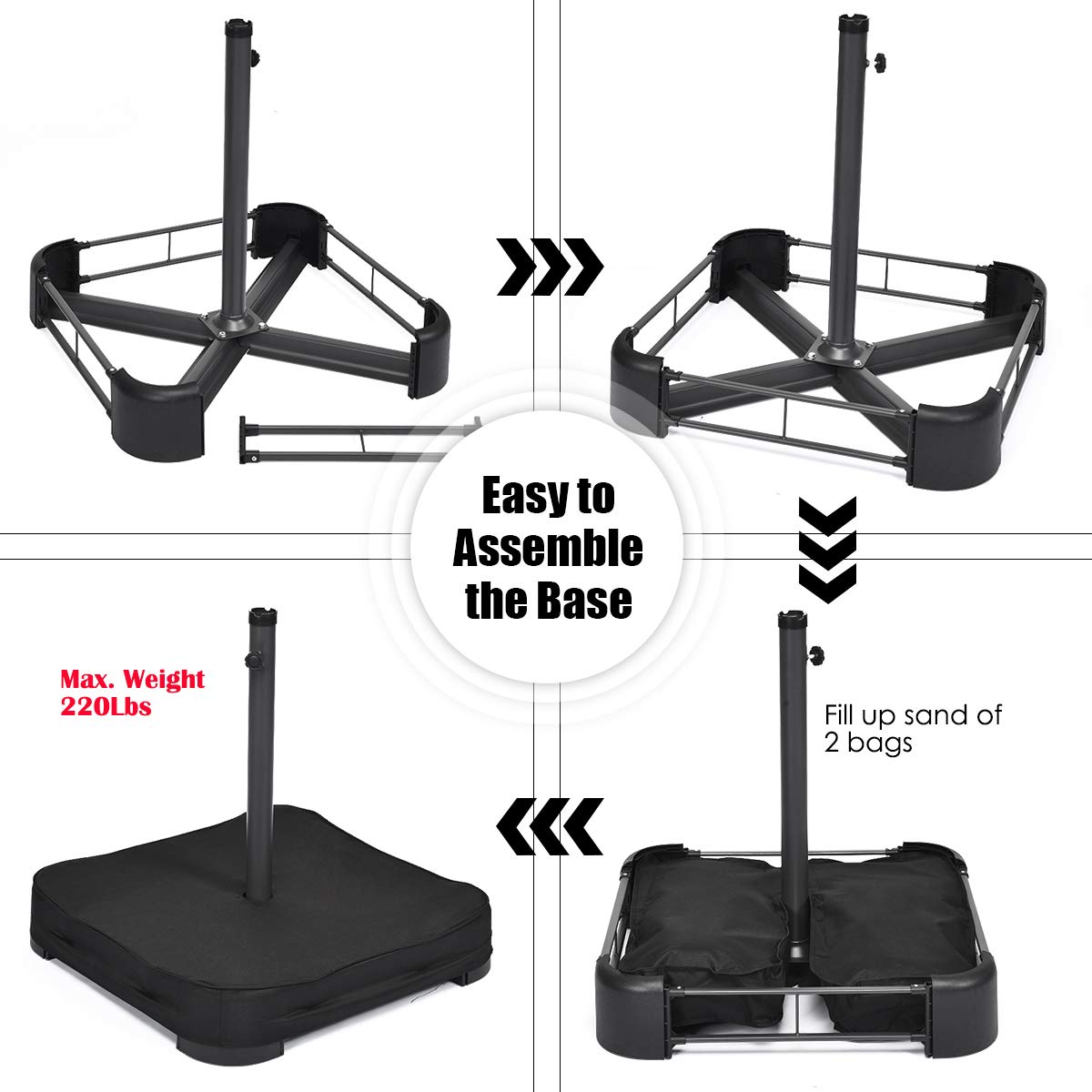 Tangkula 15 Ft Patio Double Sided Umbrella with Base, Extra Large Market Outdoor Twin Table Umbrella with Crank Handle Tangkula