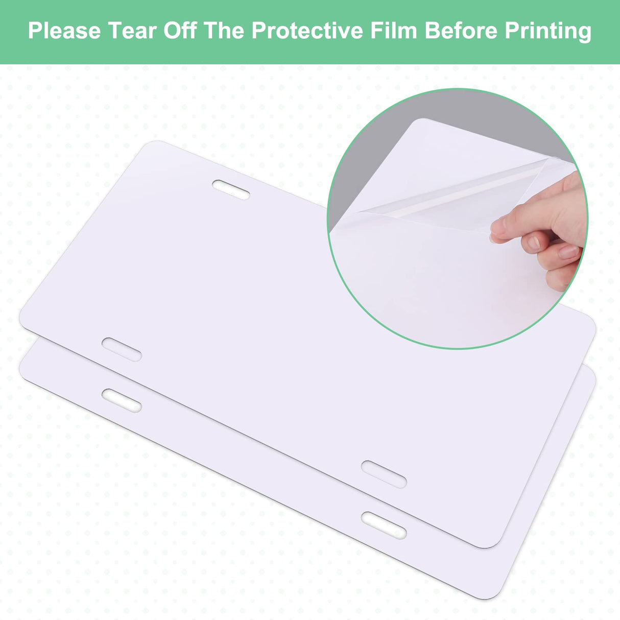 10 Pack Sublimation License Plate Blanks, Metal Aluminum Automotive Front License Plate Tag, Heat Thermal Transfer Sheet DIY Picture Sublimation Blank for Custom Design Work - White DUDSOEHO