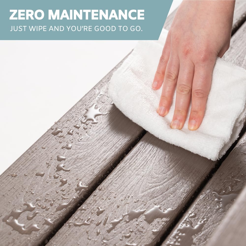 DENKOE Hot Tub Steps - Wood Looking Plastic Steps - 100% Waterproof Spa Steps - Brown Non Slip, Heavy Duty Outdoor Steps, Multi Use as Porch Steps, Hot Tub Stairs, or Outdoor Stairs, Fits Any Spa Size DENKOE