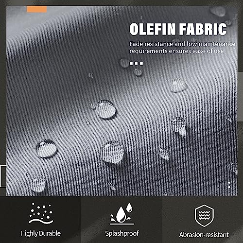 Solaste Aluminum Patio Furniture Set,5 Pieces Modern Outdoor Conversation Set Sectional Sofa with Upgrade Cushion and Coffee Table,Grey Solaste