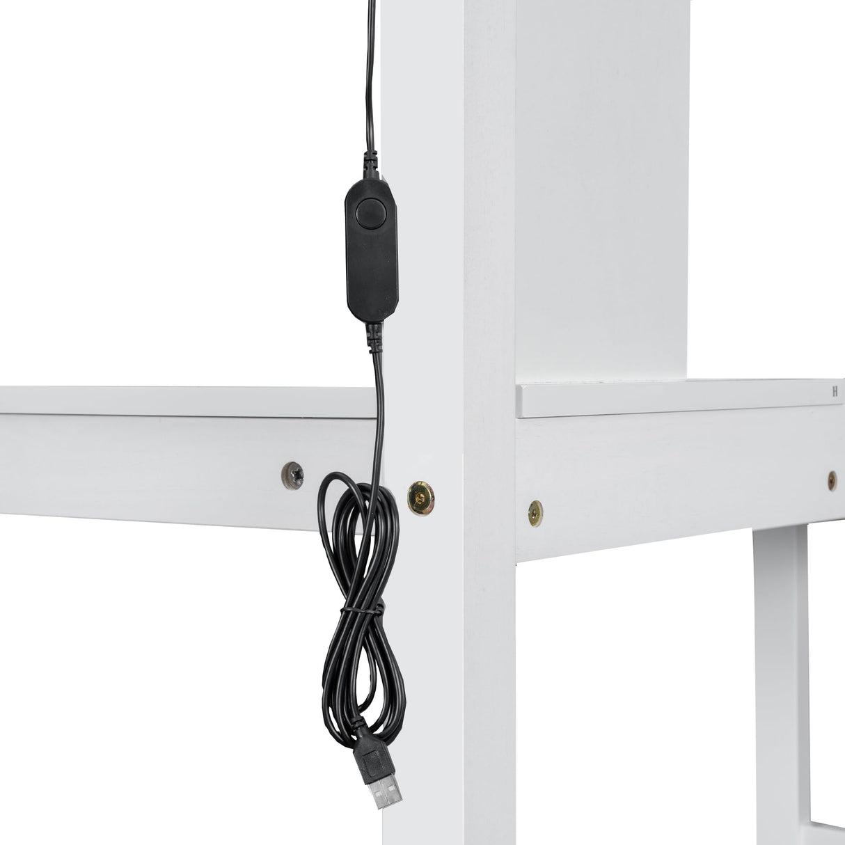 Ball & Cast Twin Size Solid Wood Loft Bed with Built-in L-Desk & Storage - Kids Bed Frame with LED Lights,Shelves & Safety Rails - Space-Saving Design,for Teens,No Box Spring Required,White Ball & Cast