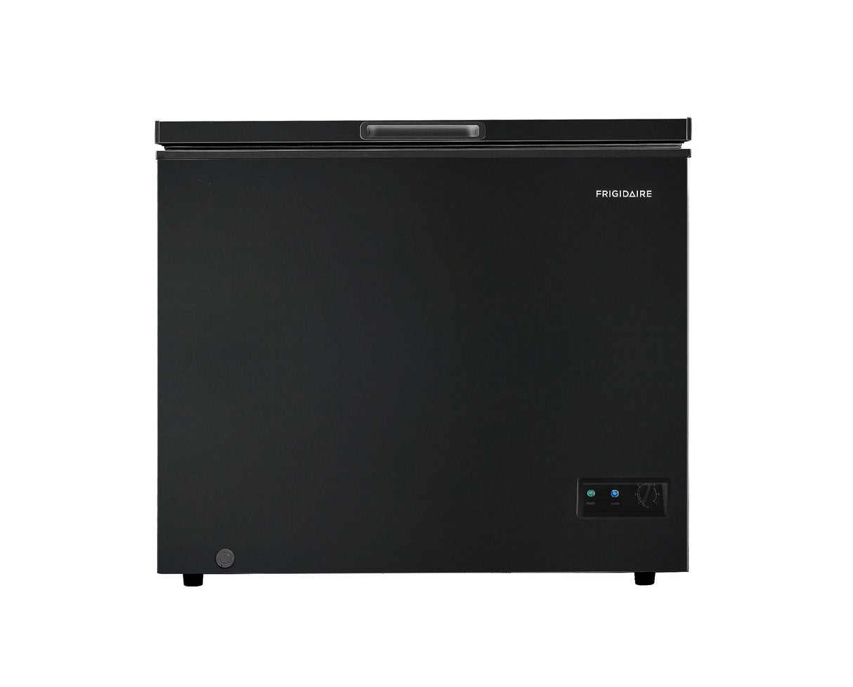 Frigidaire EFRF7003-BLACK Chest Deep Freezer, 7 Cu. Ft, Black Adjustable Thermostat-Removable Vinyl Coated Wire Basket-Easy Defrost Drain Frigidaire