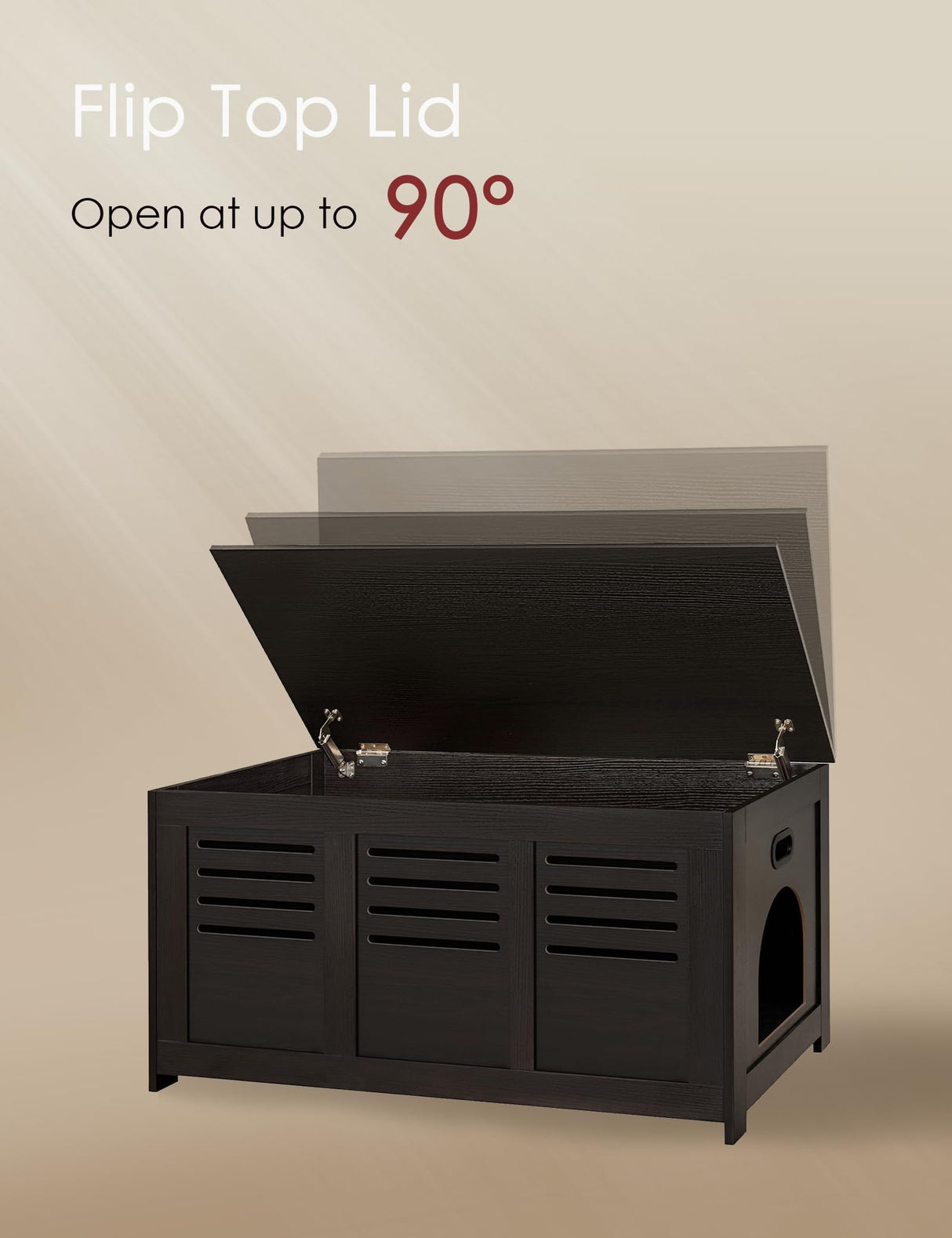 DINZI LVJ Litter Box Enclosure, Flip Top Litter Box Furniture, Hidden Cat Washroom, Wooden Cat House, End Table, 39.4" L x 19.7" W x 19.7" H, Good Ventilation, Easy to Assemble, Espresso DINZI LVJ