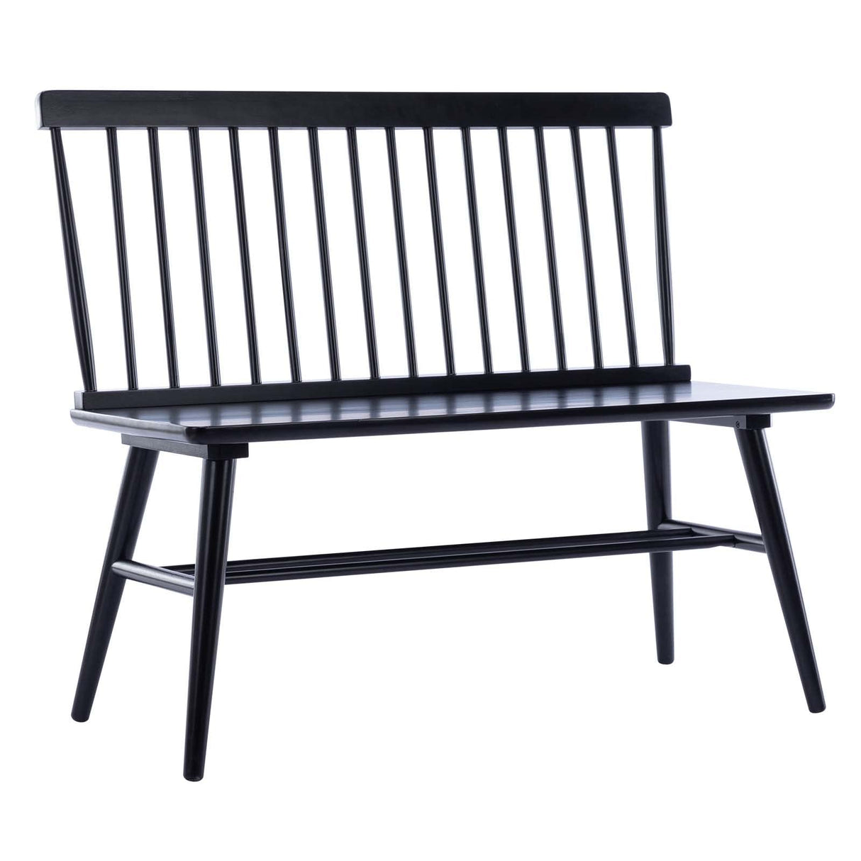 DUHOME Entryway Bench, Black Dining Bench with Spindle Back Farmhouse Bench Wood Bench Windsor Bench for Foyer Balcony Living Room, Black (Black, Bench) DUHOME