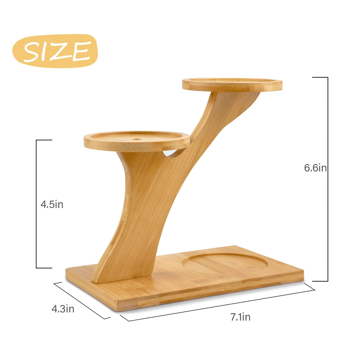 XXXFLOWER Bamboo Plant Stand ,3 Tiers Indoor Succulent Windowsill Shelf - Small Tabletop Plant Holder for Home, Office, Living Room, Bedroom Decoration 1pc XXXFLOWER