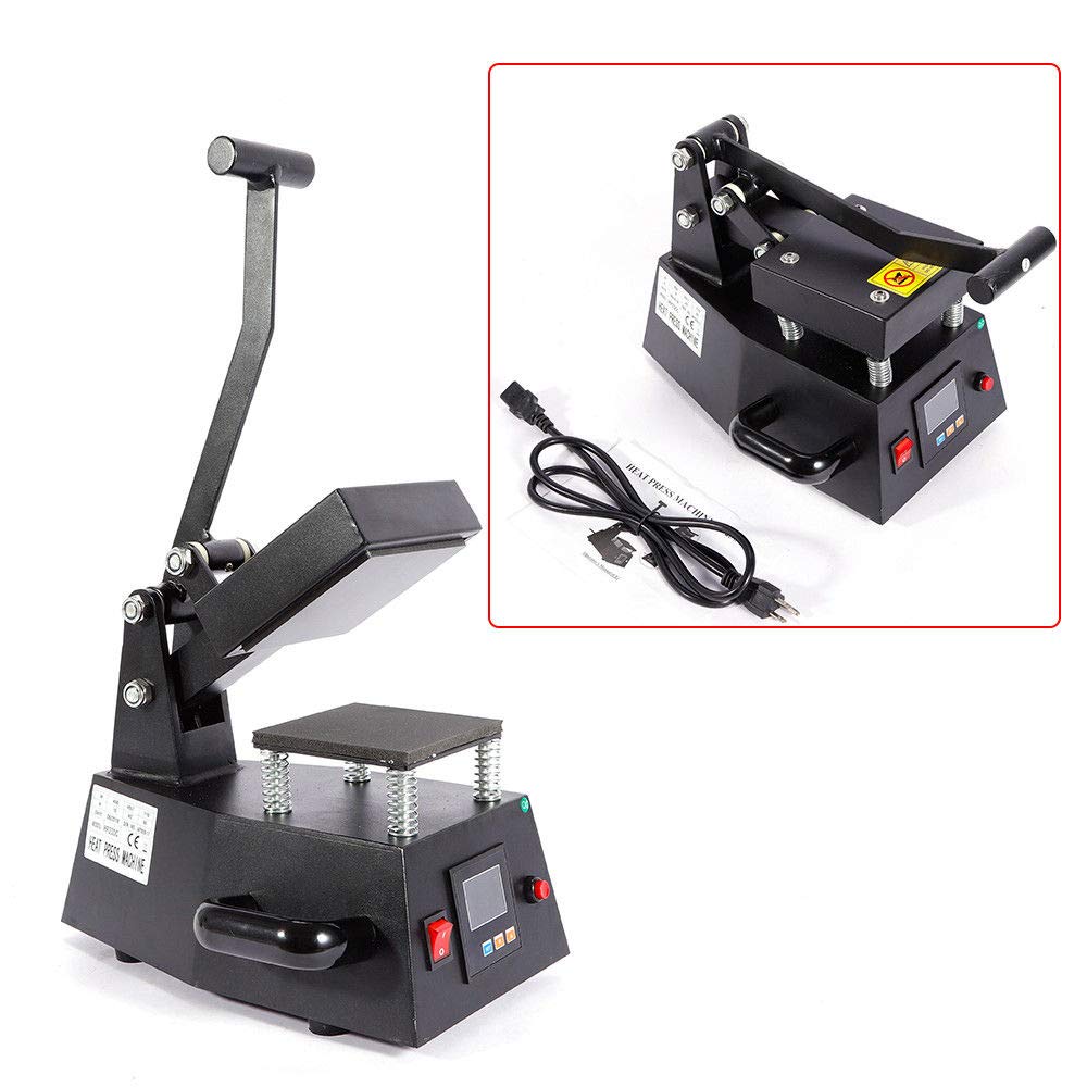 Heat Press Machine, 110V Digital Heat Press Machine Single Heater DIY Logo,Label,Sticker 110V 12x12cm (US Fast Shipping) GDAE10