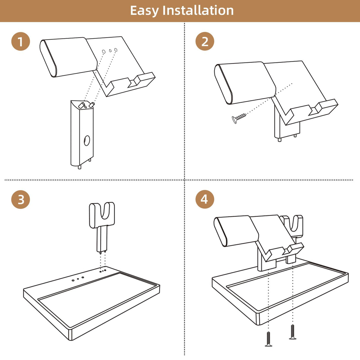 DGWJSU Pistol Rack for Gun Safe, Wood Handgun Rack Holder for Gun, Phone Docking Station as Nightstand Organizer as Gifts for Men Boyfriend Husband Father in Anniversary Birthday Christmas DGWJSU