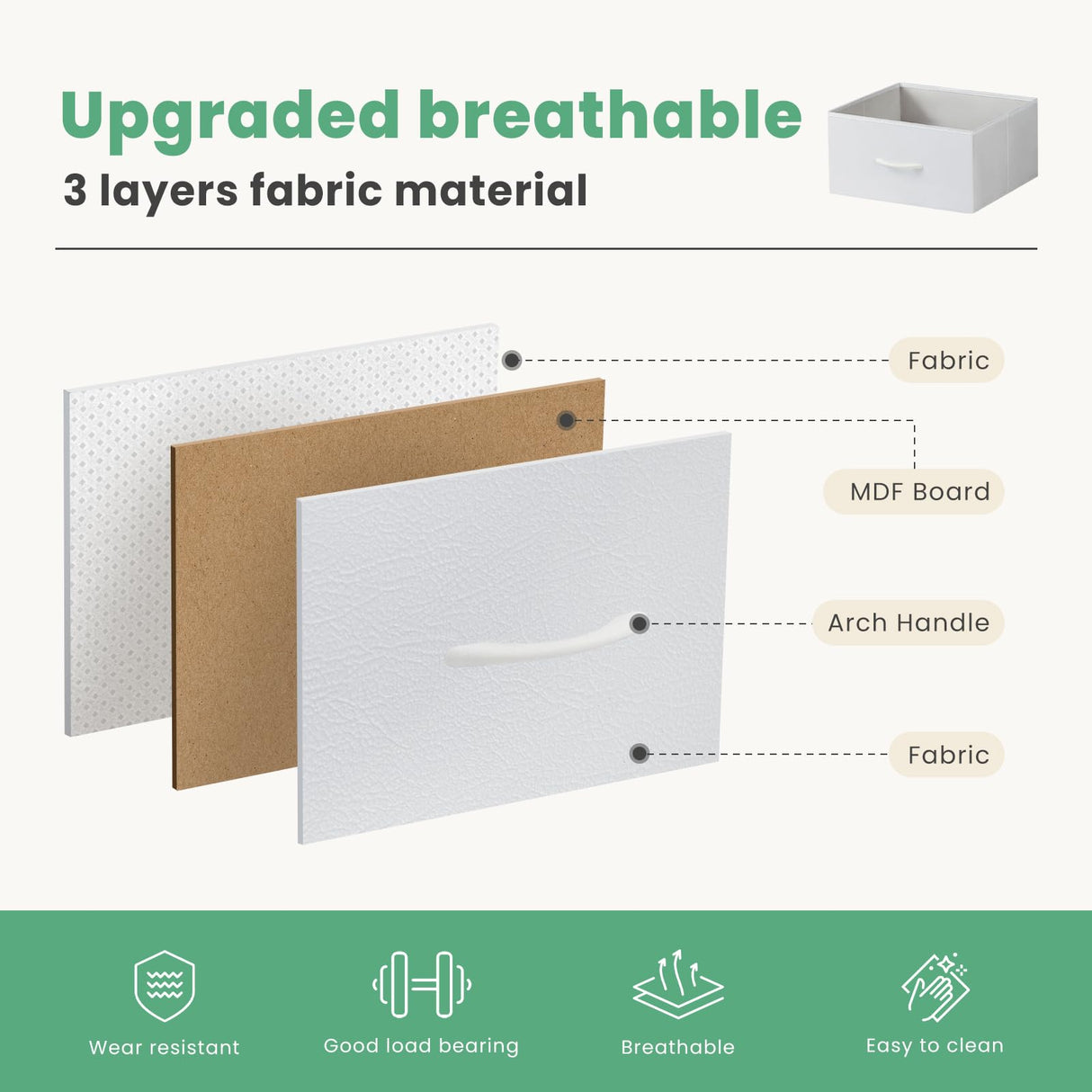 DUMOS TV Stand Dresser for Bedroom with 5 Fabric Drawer,Entertainment Center for 45 inch Television, Media Console Table with Storage, Open Shelf, Adjustable Feet, Living Room Furniture, White DUMOS