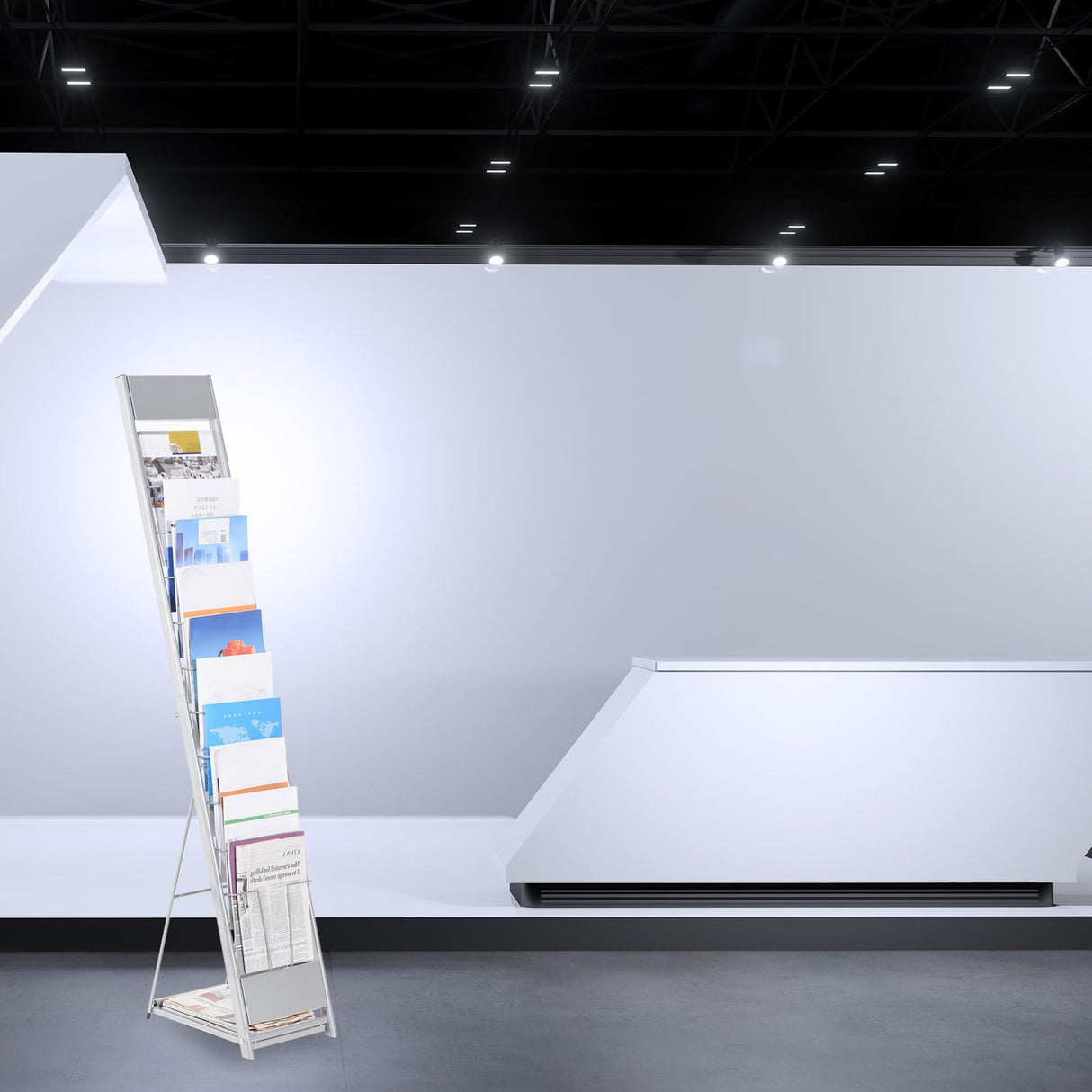 PATIKIL Detachable Magazine Display Racks Floor Standing 10 Layers Brochure Stand Catalog Literature Holder for Hotel, Exhibition, Office PATIKIL