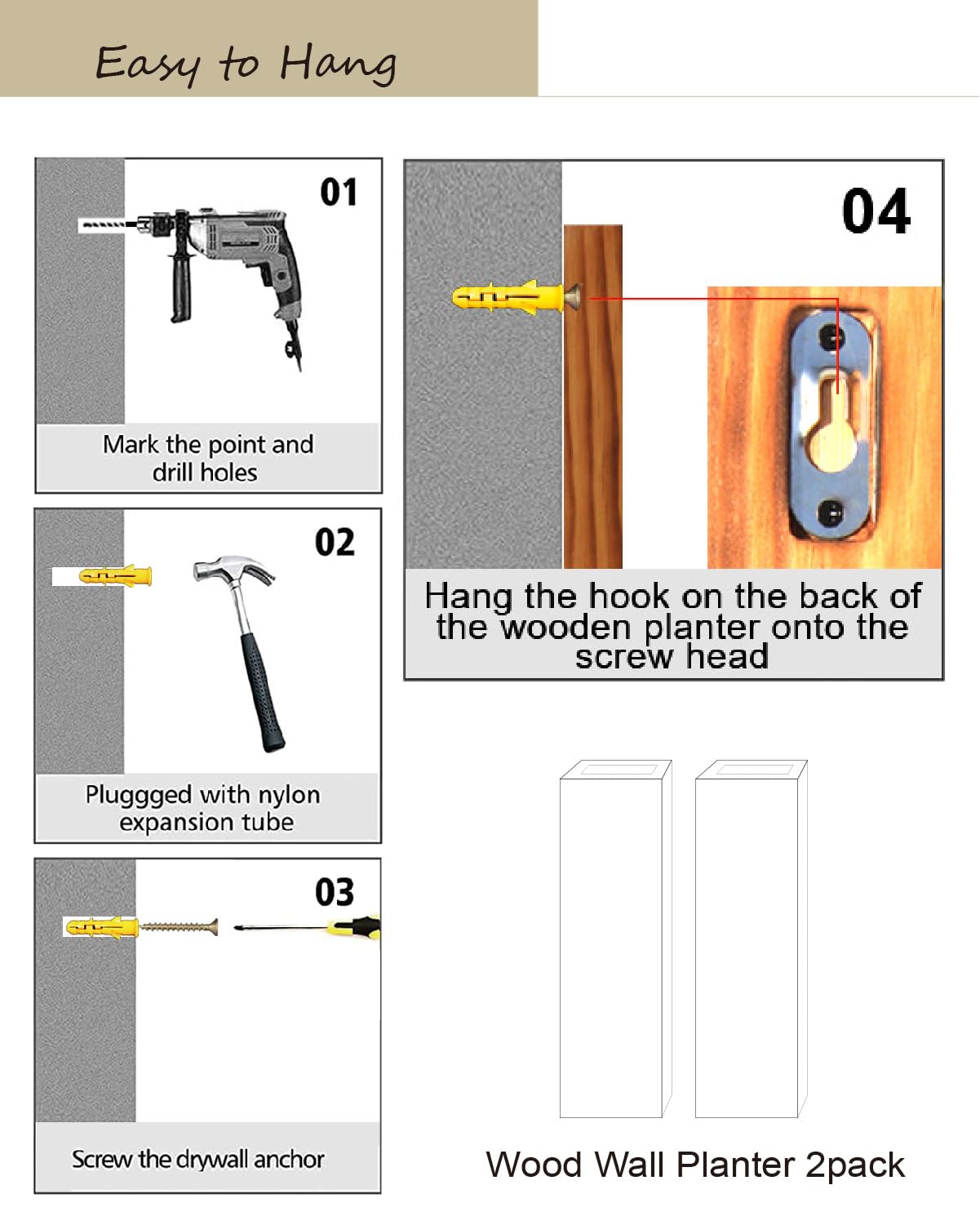 MHYGJQA Wood Wall Planter for Indoor Plants,2 Pack Bathroom Wall Decor,Handmade Wood Wall Vase for Bedroom,Living Room,Hanging planter for Dried Flower Faux Greenery,Modern Farmhouse home Decor(Brown) MHYGJQA