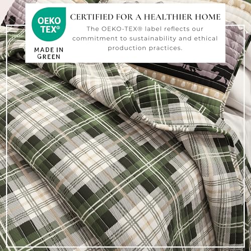 Great Bay Home 3-Piece Reversible Rustic Lodge Bedspread Quilt with 2 Shams. All-Season Quilt Set. (King, Salt Creek) Great Bay Home