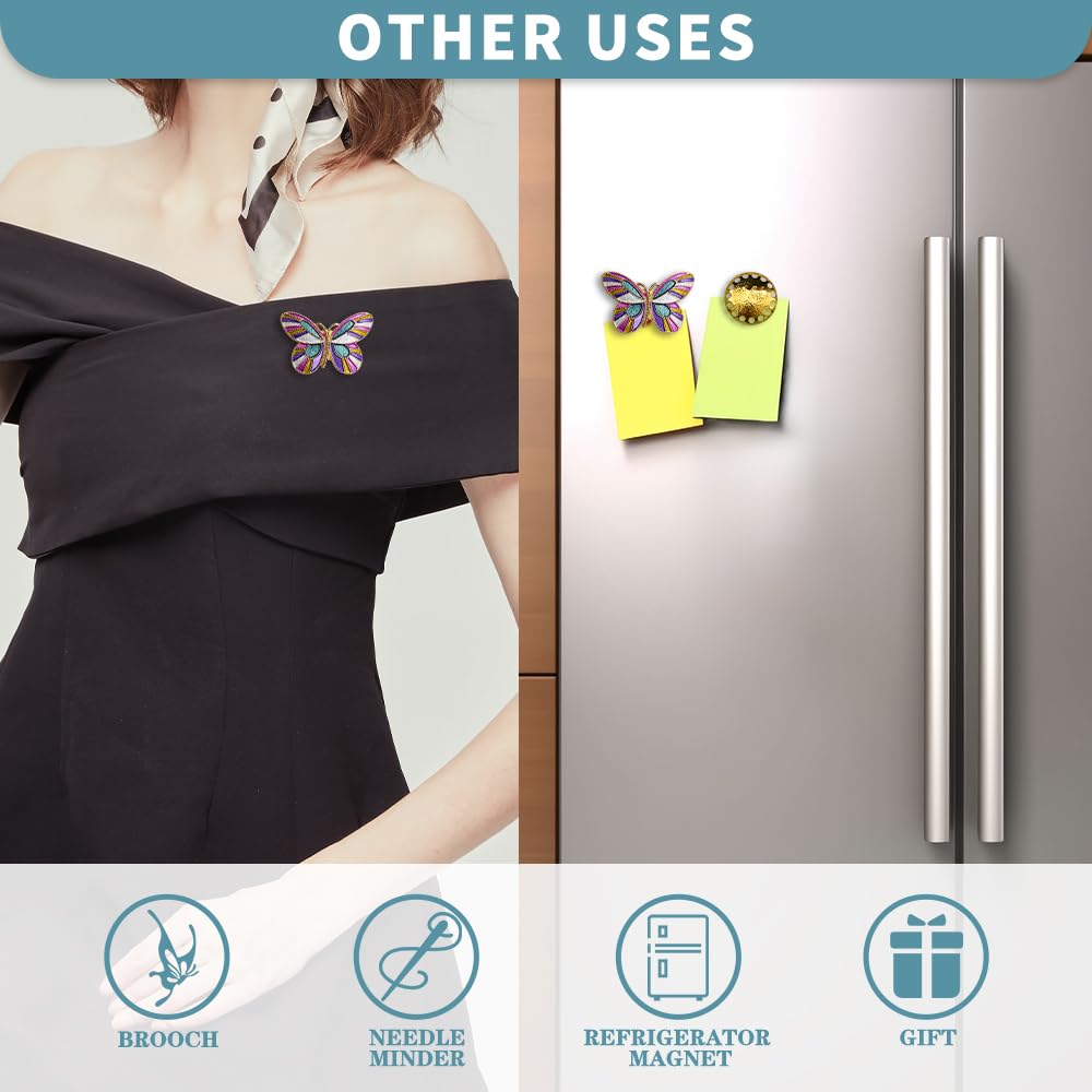 Magnetic Needle Minder Magnet Embroidery Accessories and Supplies Embroidery Needle Holder Cross Stitch Holder Needlework Supplies (Butterfly) seminhoof