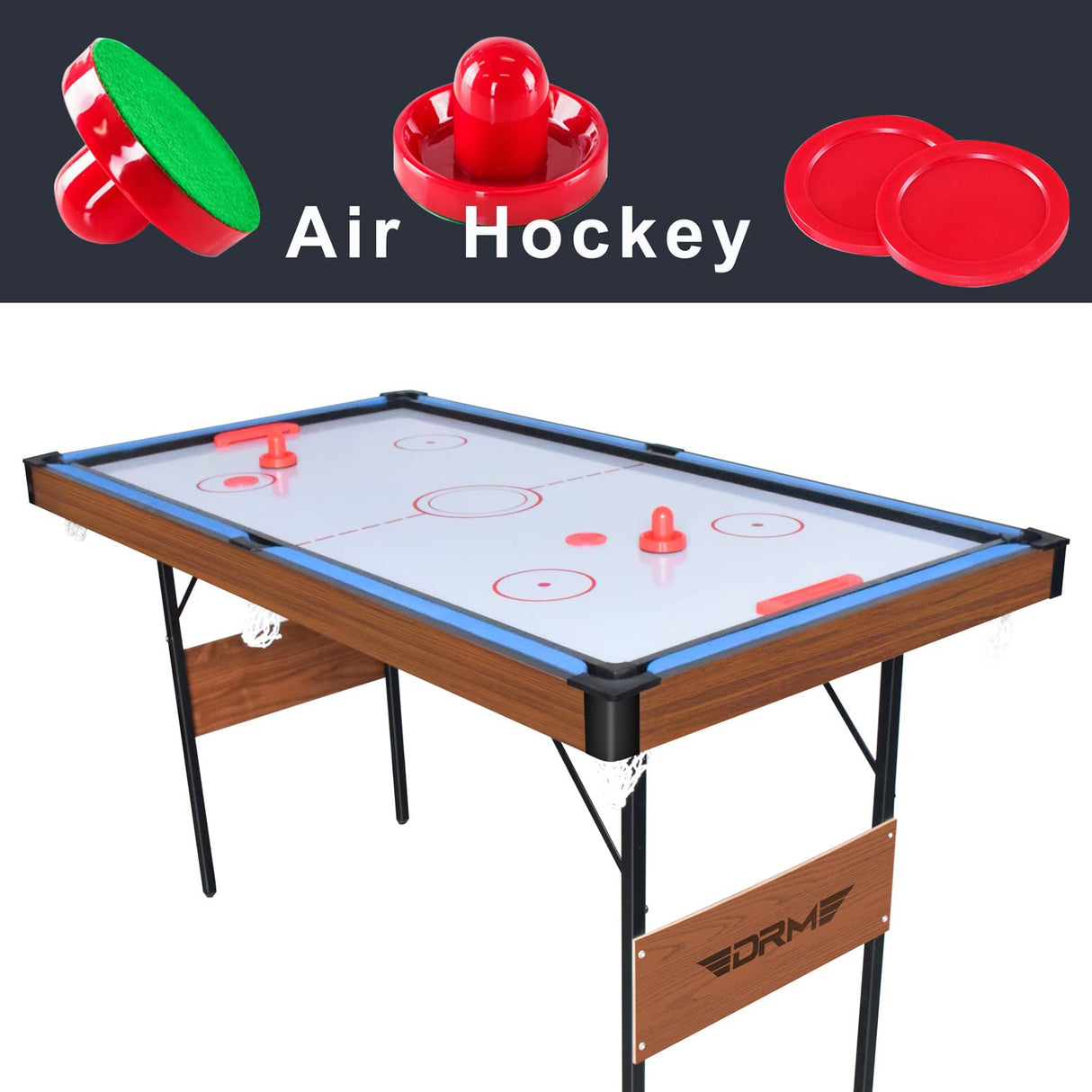 DRM 55Inch Multi Function 3 in 1 Combo Game Table, Folding Pool Table/Billiard Table, Hockey Table, Table Tennis Table with ALL Accessories DRM