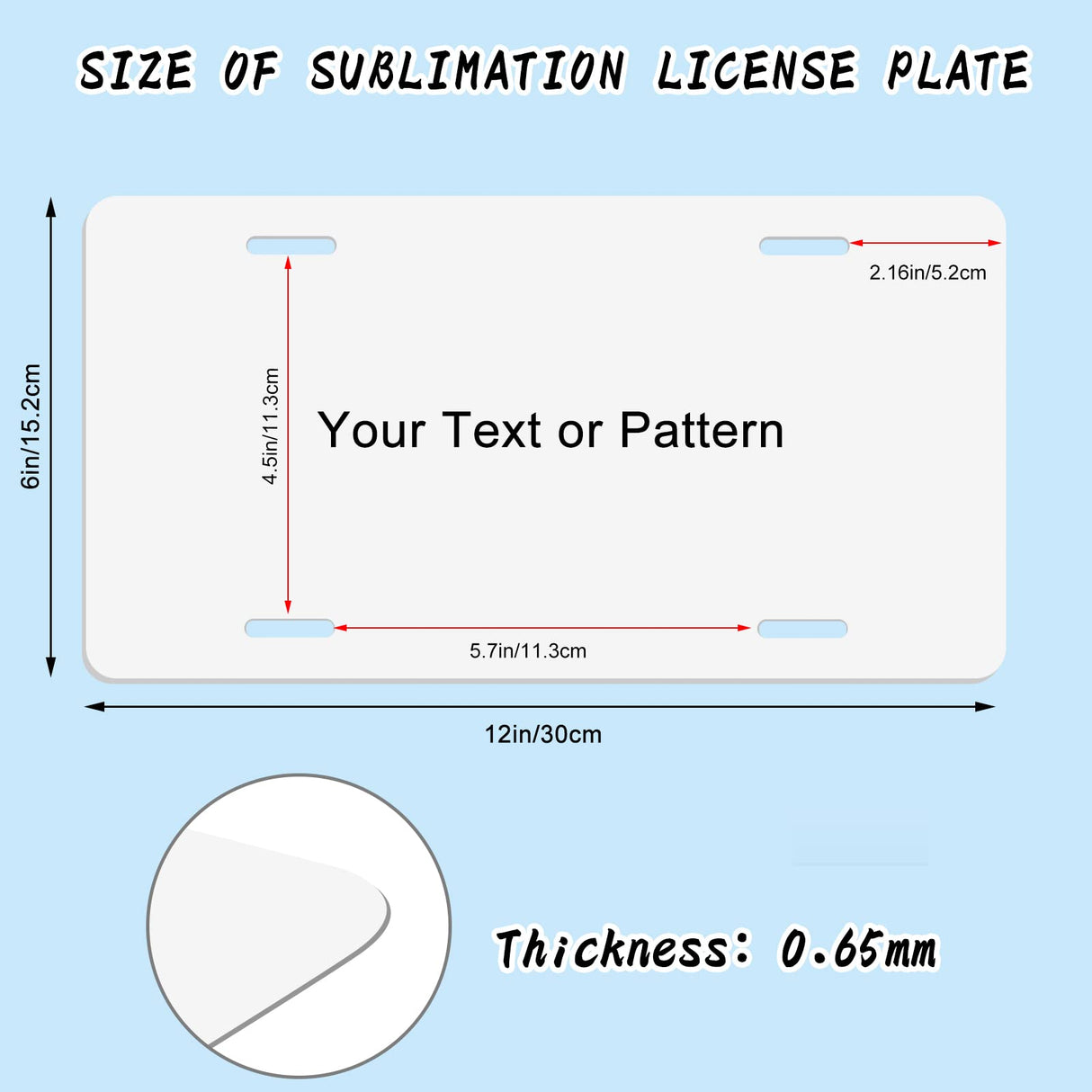 Deekypol 4 Pack Sublimation License Plate Blanks, 0.65mm Sublimation Blank License Plate - Heat Thermal Transfer DIY Metal License Plates Blank for Personalized Design (White) Deekypol