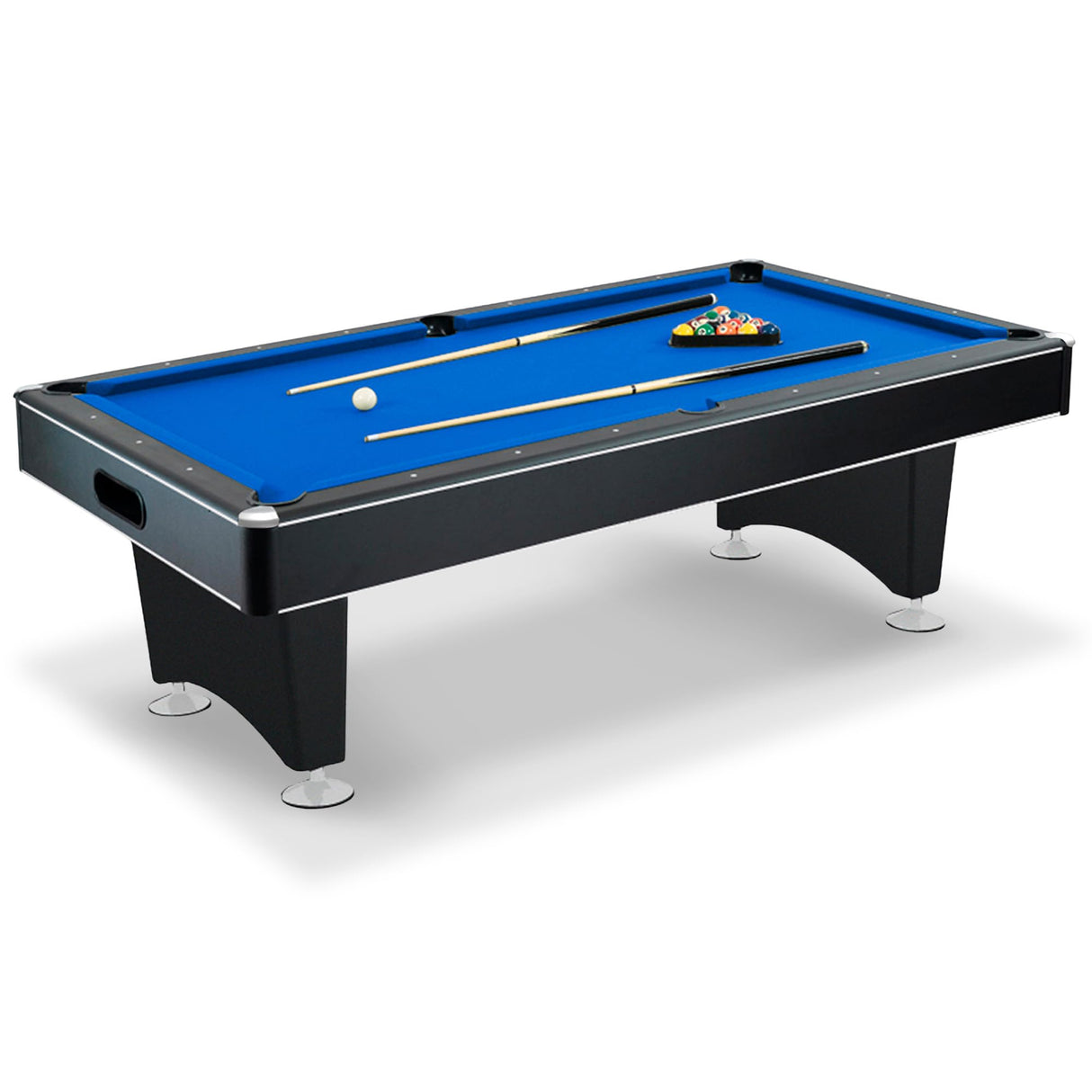 Hathaway Hustler 7 Ft Tournament Pool Table – Includes Cue Sticks, Billiard Balls, Automatic Ball Return – Perfect for Competitive Players and Family Games Room – Blue Felt with Black Finish Hathaway