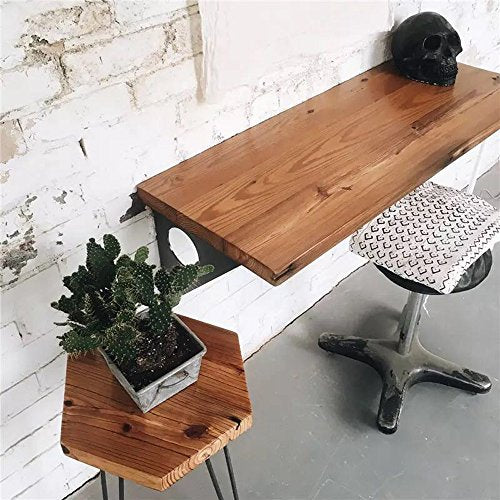 FOF FRIEND OF FAMILY Industrial Rustic Wall-Mounted Table, Dining Table Desk, Pine Wood Wall-Mounted Bar Tables (24”X 14“) FOF FRIEND OF FAMILY