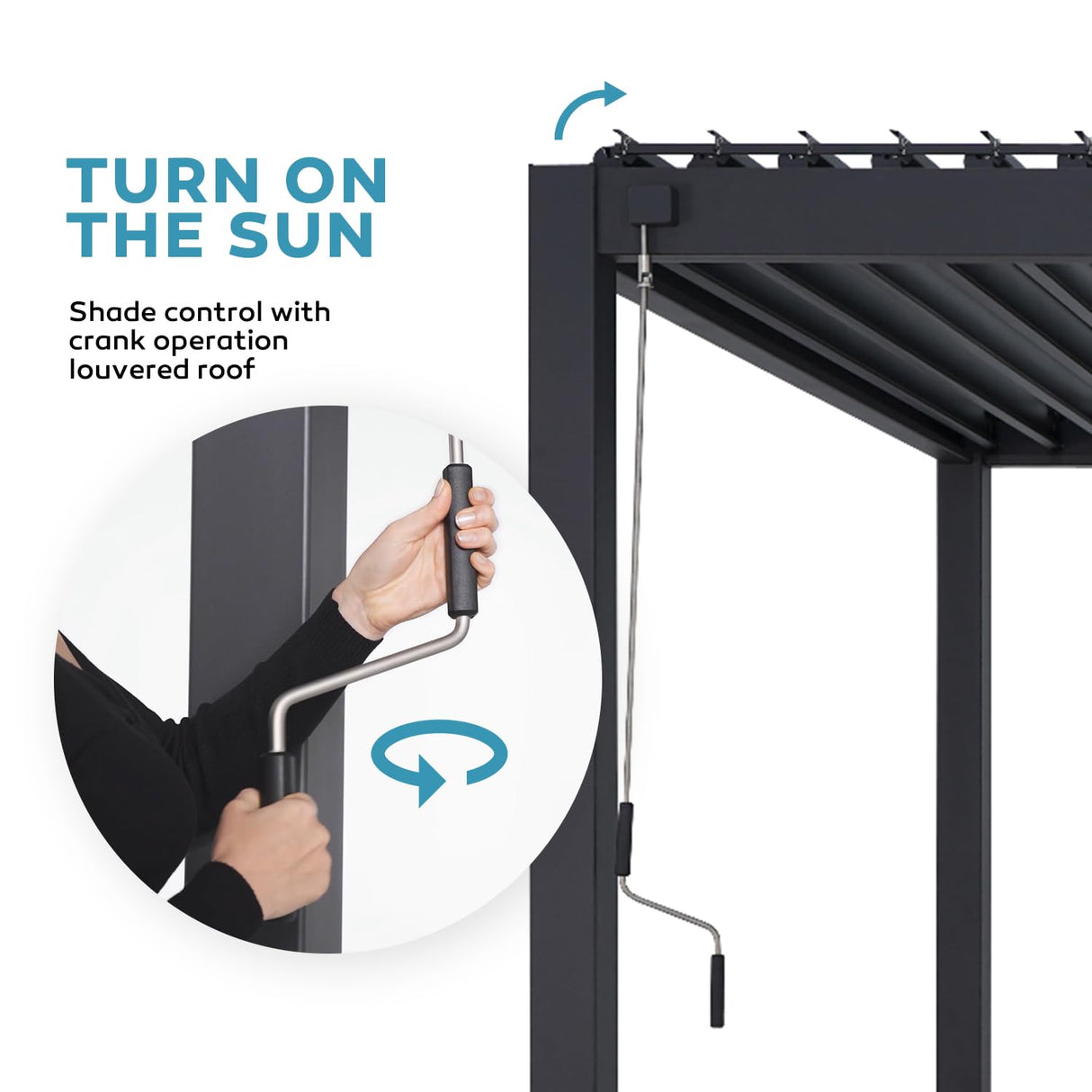 MIRADOR 111S Louvered Pergola Gazebo, 10Ft x 20Ft, Full Aluminum Frame, Adjustable Roof, Outdoor, Durable, White MIRADOR