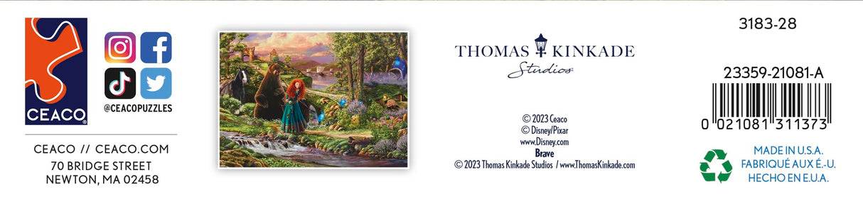 Ceaco - Disney - Pixar - Thomas Kinkade - Brave - 1000 Piece Jigsaw Puzzle for Adults - Challenging Puzzle Perfect for Game Nights Ceaco