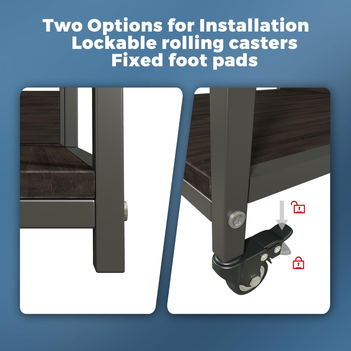 ARTINRACK 3D Printer Stand with Double Layer 3D Printer Filament Storage Rack, TR22 Heavy Duty Mobile Printer Table with Wheels for Studio Office Storage and Organization ARTINRACK