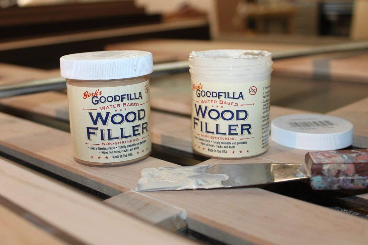 Water-Based Wood & Grain Filler - Neutral Base - 1 Gallon by Goodfilla | Replace Every Filler & Putty | Repairs, Finishes & Patches | Paintable, Stainable, Sandable & Quick Drying Goodfilla