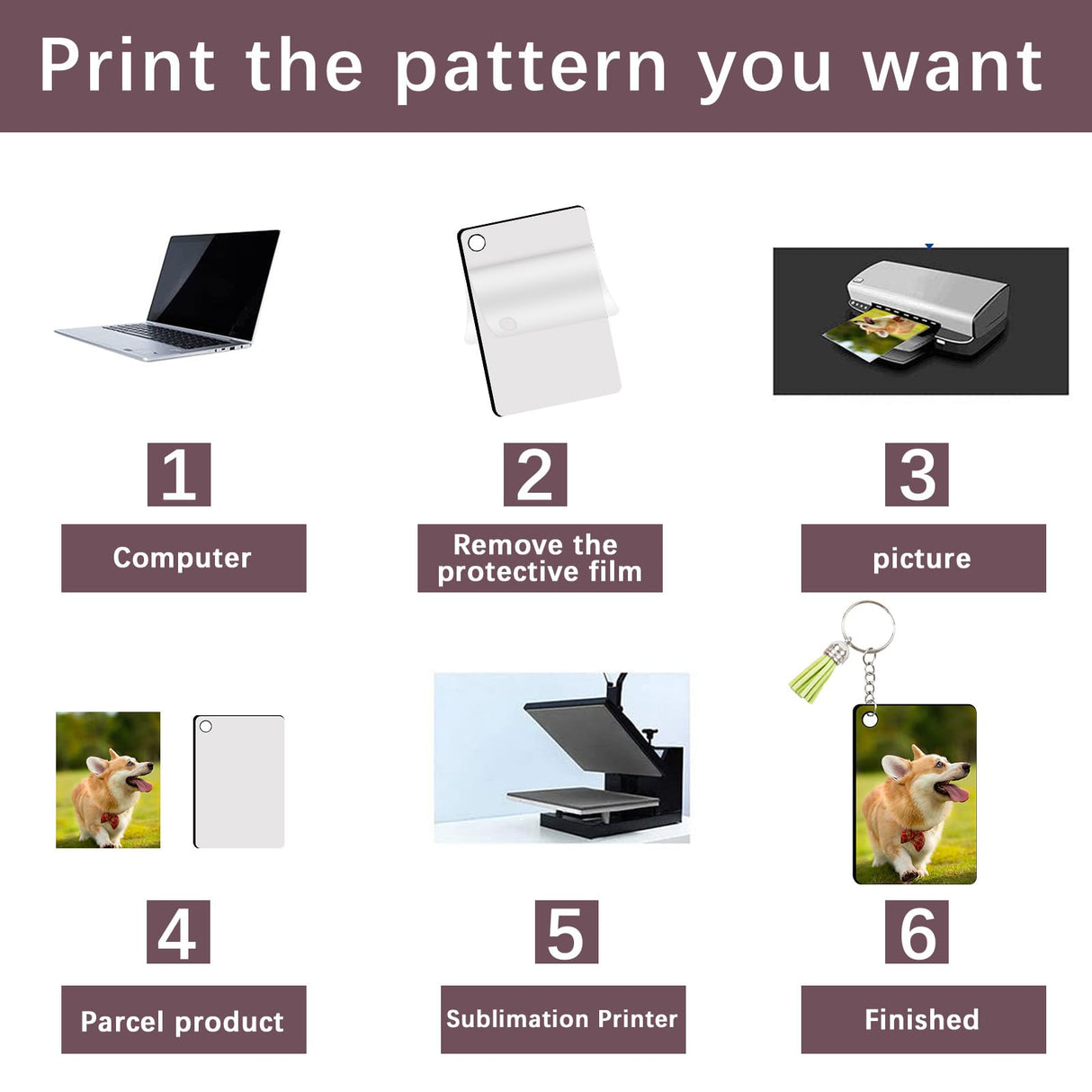 AiDiYGECO 60PCS Sublimation Ornament Blanks Keychain with Tassels Double Sided MDF Sublimation Blanks Bulk Christmas tree decorations for Sublimation Keychains Craft AiDiYGECO