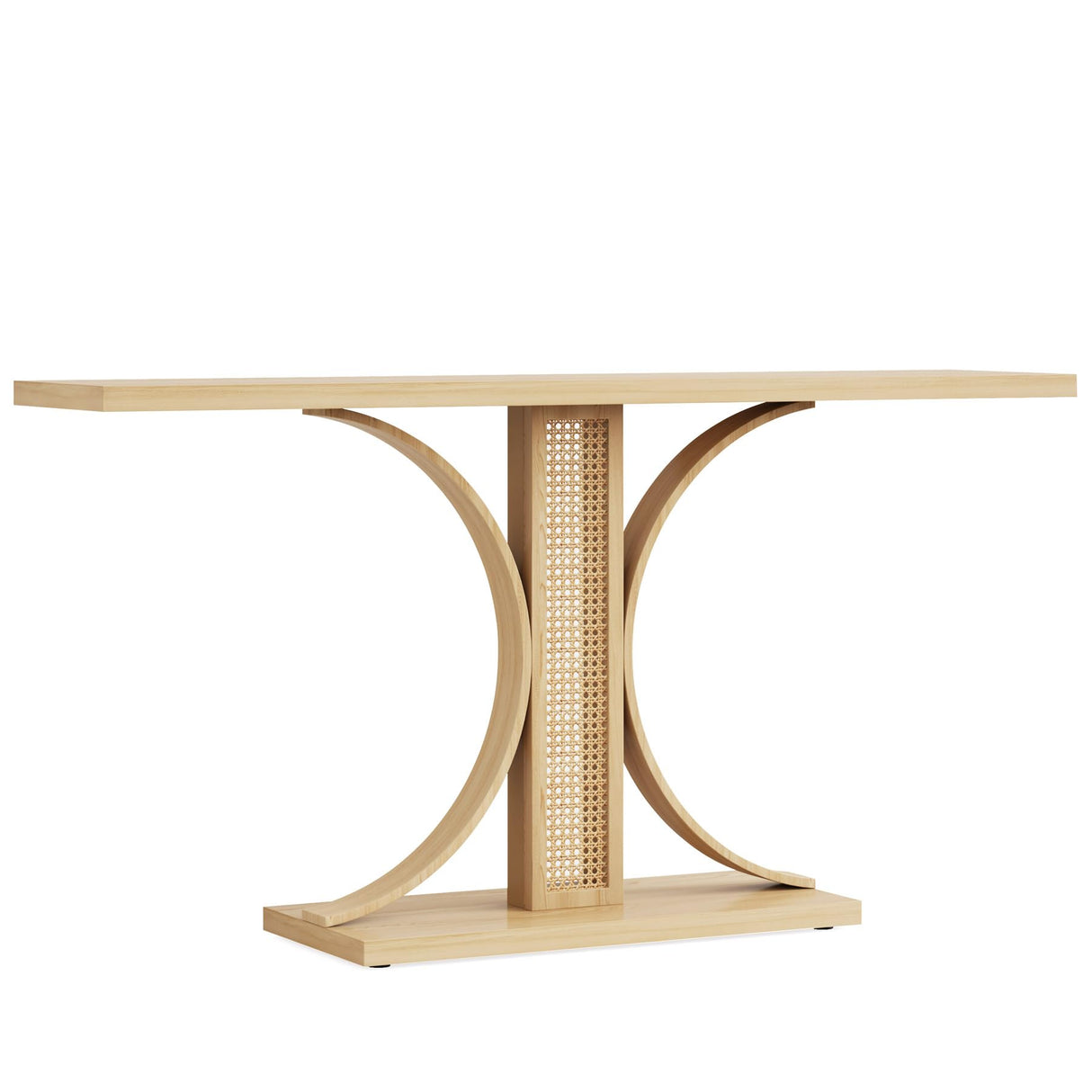 Tribesigns 55 Inches Rattan Console Table, Farmhouse Hallway Table, Wooden Entryway Table, Narrow Long Sofa Table Hallway Foyer Table Behind Couch Table for Living Room, Hallway, Foyer Tribesigns