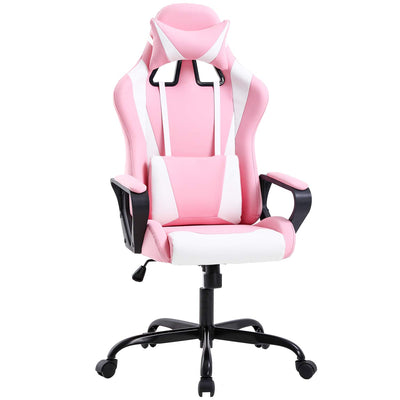 Gaming Chair Office Chair Desk Chair Ergonomic Executive Swivel Rolling Computer Chair with Lumbar Support, Pink