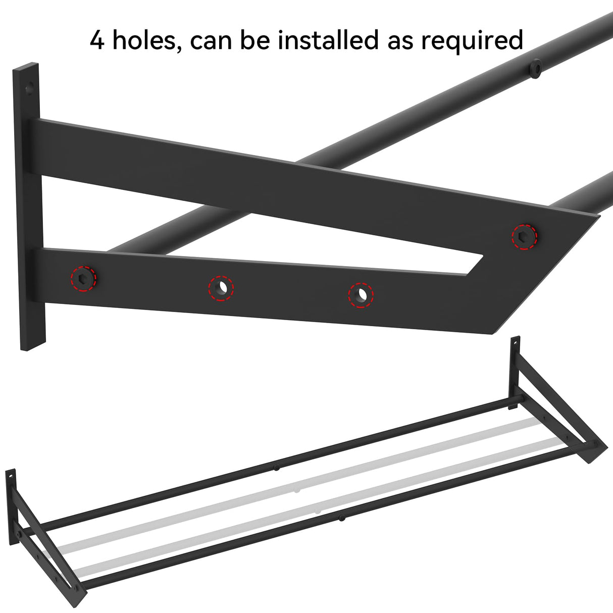 YBING Sports Equipment Organizer with 3 Separate Shelf, Ball Racks for Garage, Garage Sport Equipment Organizer with Hooks,Wall Mount Sports Holder Storage, Black YBING