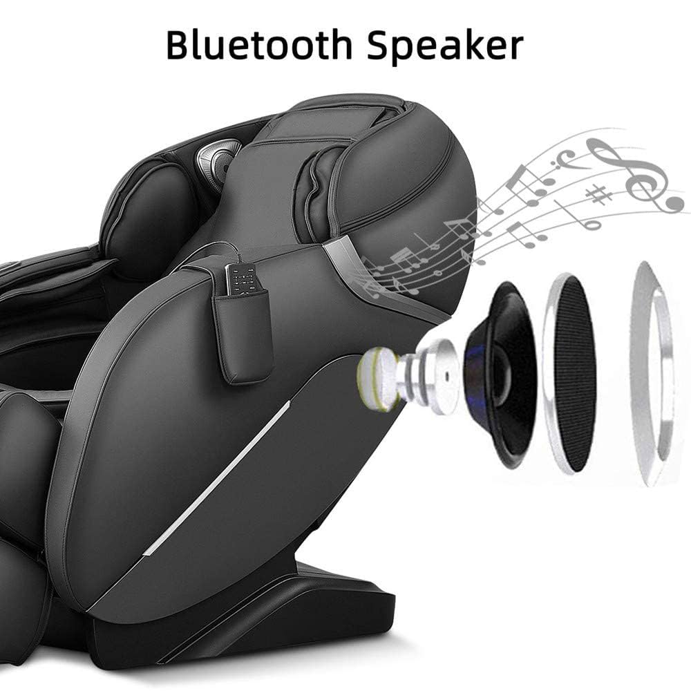 iRest SL Track Massage Chair Recliner, Full Body Massage Chair, Zero Gravity, Bluetooth Speaker, Airbags, Heating, 53.15" SL Track, Extendable Footrest and Foot Massage (Black) iRest