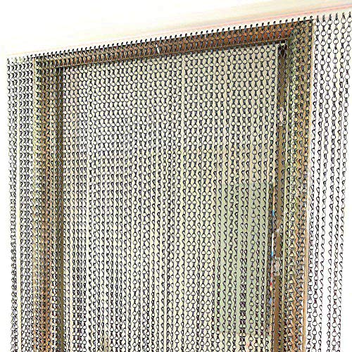 Oumefar Hanging Room Divider Curtains, 82.7" L x 35.4" W Chain Curtain Metal Curtain Multifunctional Sliver Aluminum Metal Door Curtains Screen Hanging Chains for Home Kitchen Shops Indoor Decoration Oumefar