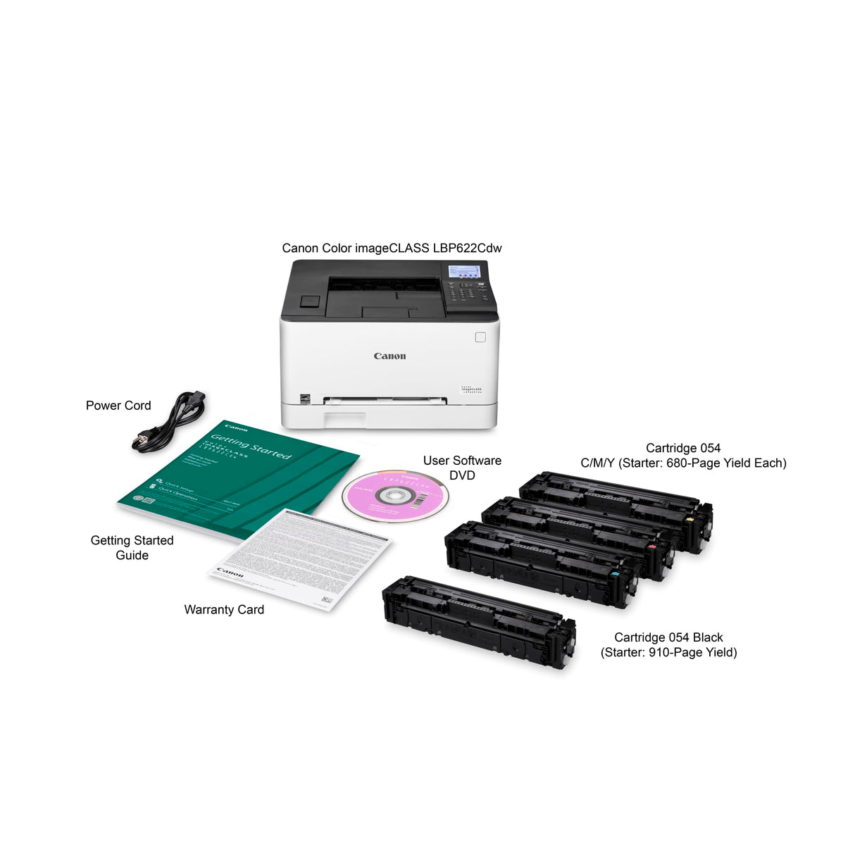 Canon Color Image Class LBP622Cdw -Wireless, Mobile Ready, Duplex Laser Printer, Compact Size - White Canon