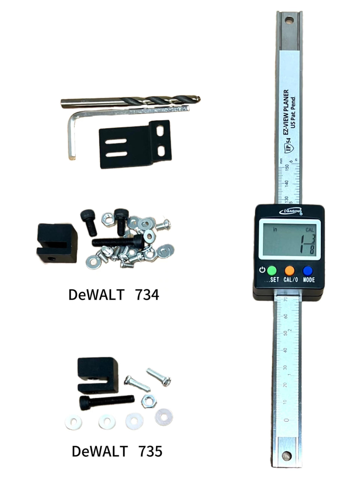 iGaging EZ-View Digital Planer Readout DRO for Portable Planer - Planer Accessories Kit for Dewalt 734 735 and More! IP54 Dust and Moisture Protection (35-600-P6 iGaging