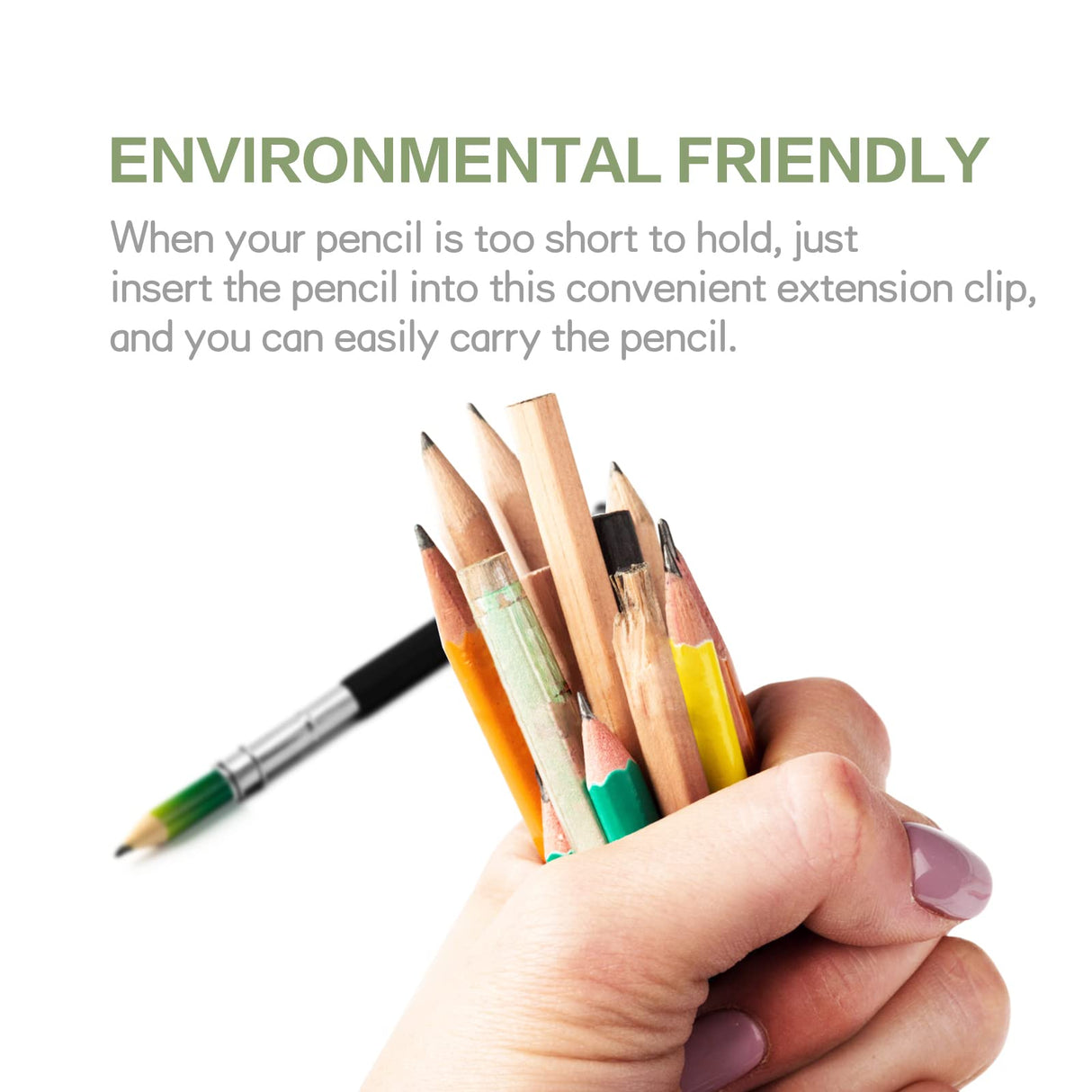 MOFIT Pencil Extenders 6PCS Adjustable Pencil Lengthener Tool Coupling Device for School,Office,Sketch,Art,Writing MOFIT