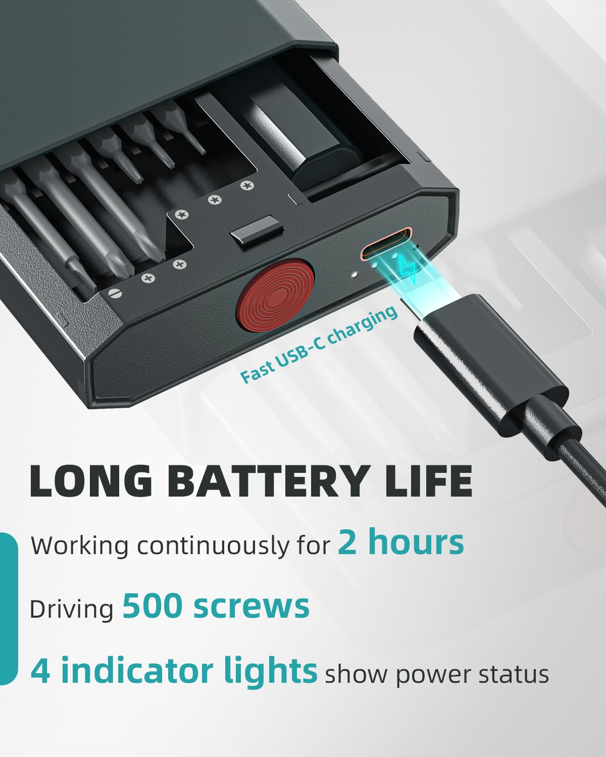 Mini Electric Screwdriver 48-in-1 Magnetic Bits, DOINOW Precision Electric Screwdriver LED Light, Electric Screwdriver kit for PC Building Phone Watch Laptop DOINOW