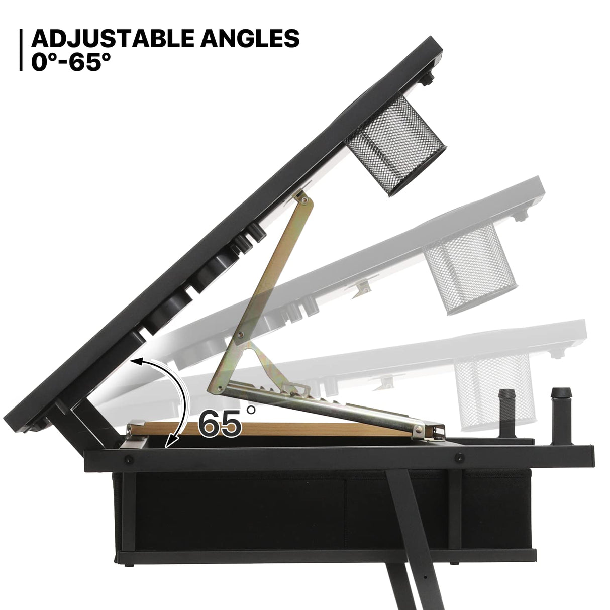 MoNiBloom Adjustable Drafting Table & Stool Set with Storage, Versatile Art Desk and Craft Center Home Study Room Artist Desk MoNiBloom