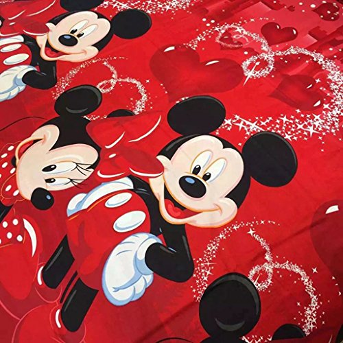 Haru Homie 100% Cotton Kids Reversible Printing Mickey Mouse Couples Duvet Cover 2PCS Bedding Set with Zipper Closure, Twin(No Comforter) Haru Homie