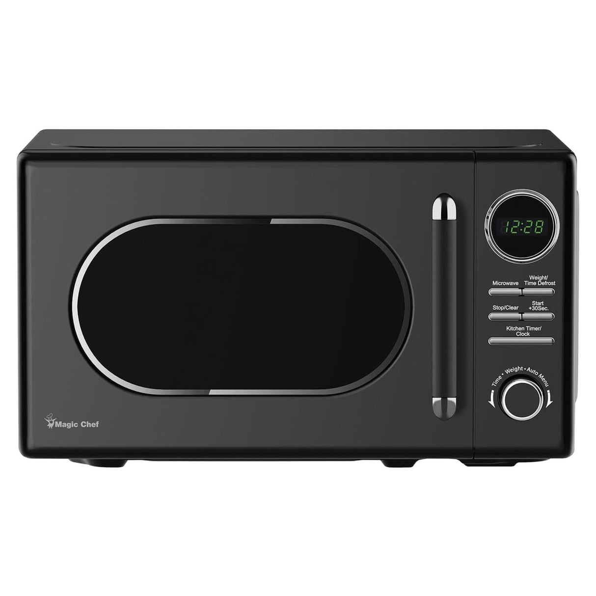 Magic Chef Countertop Microwave, Classic Retro Touch Appliance, 0.7 Cubic Feet, Black Magic Chef
