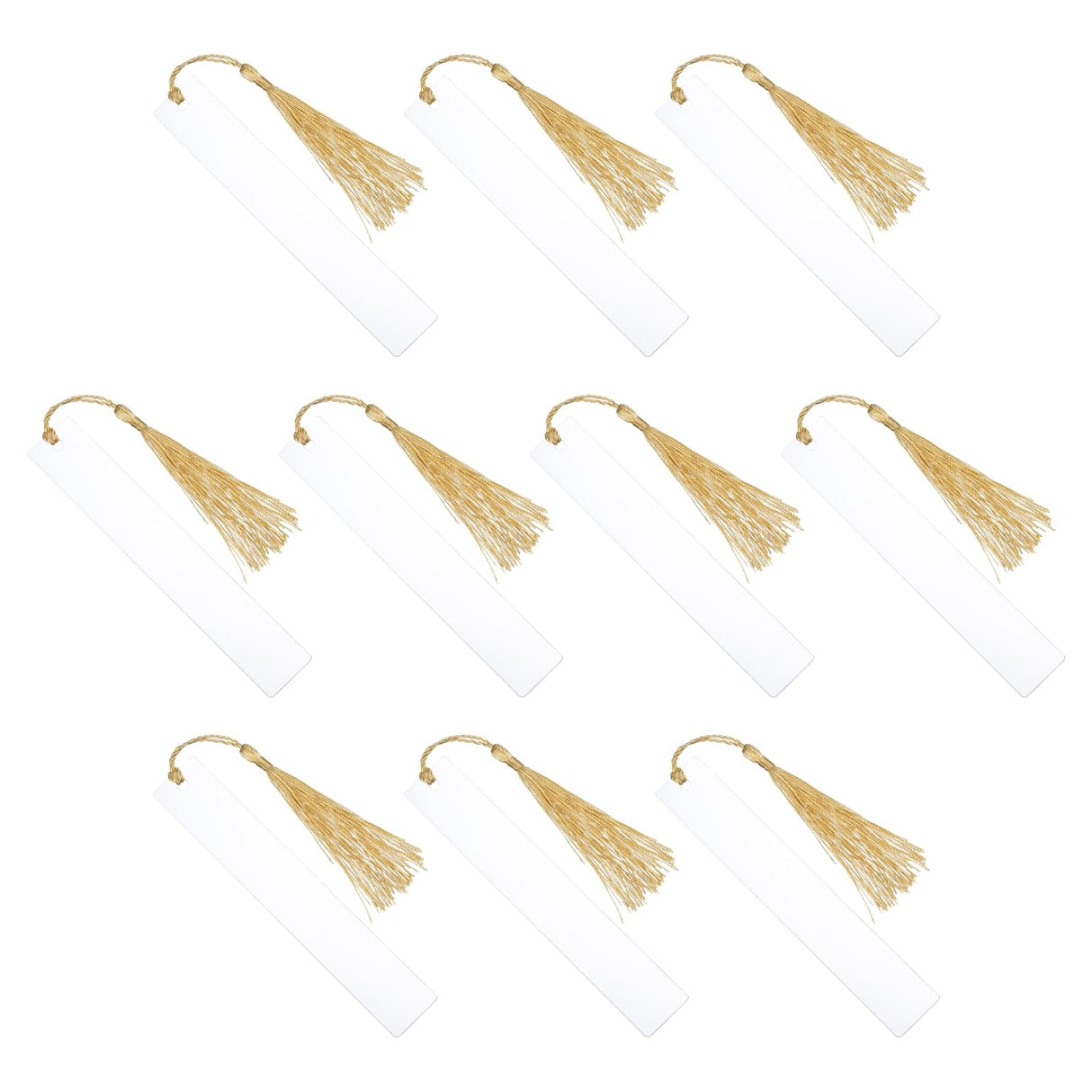 PATIKIL 5.9" x 1" Blank Acrylic Bookmark, 15pcs Heat Transfer Rectangle Clear Book Marks Page Markers with Gold Tassel for Women Book Lover DIY Projects Gift PATIKIL