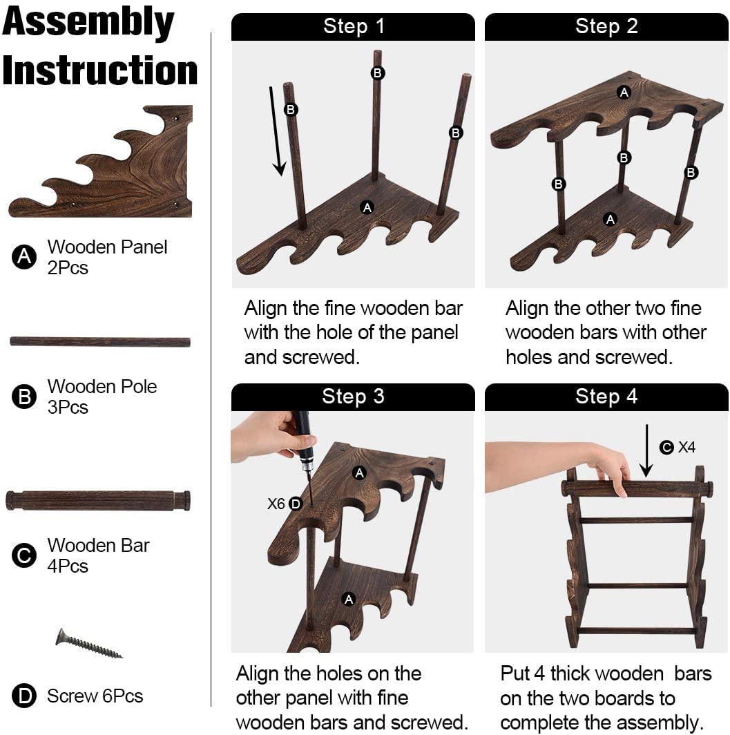 TOPNEW 4 Tier Wooden Bracelet Holder, Bangle Watch Necklace Display Storage Jewelry Holder Stand Display Organizer, Brown 4 Tier Wooden Bracelet Holder TOPNEW