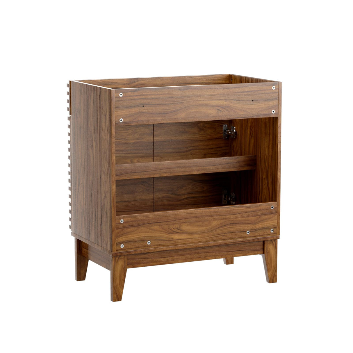 ROOMTEC 30" Bathroom Vanity, Mid-Century Freestanding Bathroom Cabinet Vanity with Storage, Particleboard Frame with Wood Grain Laminate, Walnut (Sink Basin Not Included) ROOMTEC